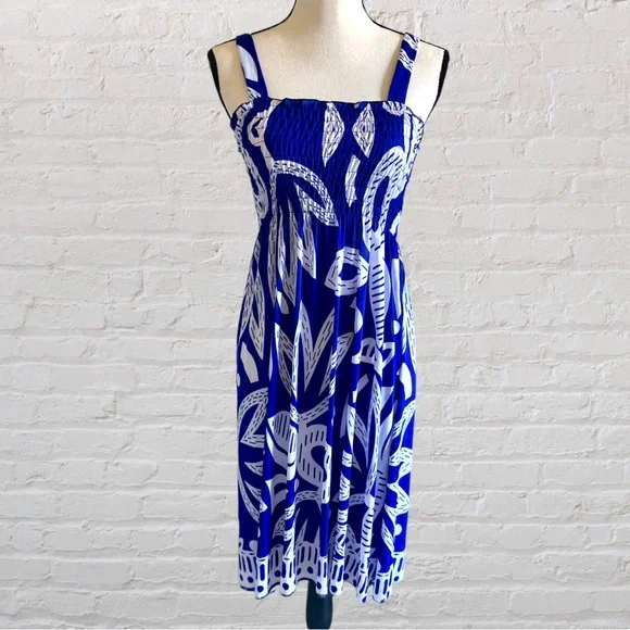 Ace Fashion Dresses | Ace Fashion Smocked A Line Knee Length Dress | Color: Blue/White | Size: XL | Berlinschmick's Closet Ace Fashion Dresses | Ace Fashion Smocked A Line Knee Length Dress | Color: Blue/White | Size: XL | Berlinschmick's Closet